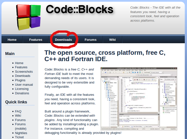 gnu gcc compiler for code blocks free download