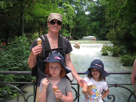 Professor Hokerson with her 2 daughters in Germany