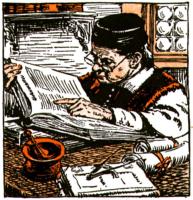 Man reading a book.