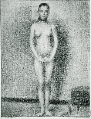 seurat drawing of nude girl