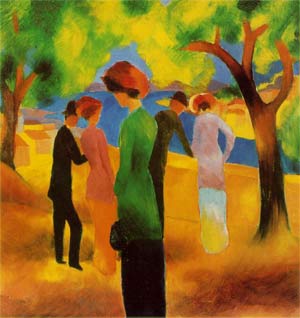 Macke Lady In Green Jacket