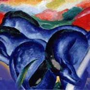 Frans Marc Blue Horse Painting, detail