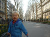 Finn on island in front of our building
