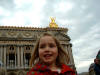 The beautiful Emma in front of the Opera Garnier before attending the Paris Ballet