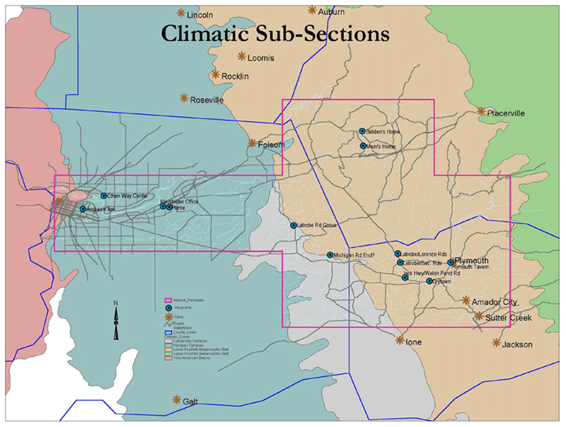 area climatic sub-sections