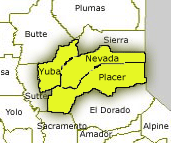 Yuba, Nevada and Placer counties