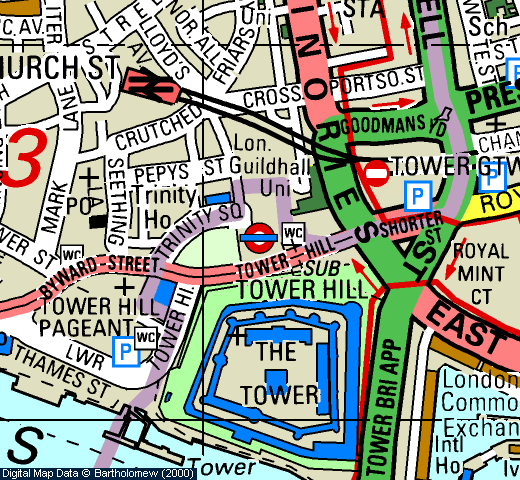 Street map of Tower Hill
