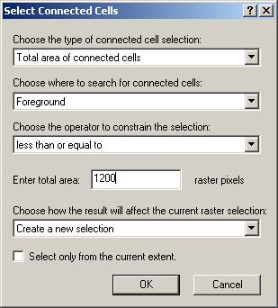 Settings used for raster cleanup