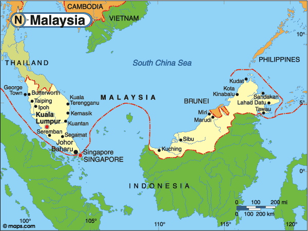 Map Of Singapore Malaysia  Border  Maps of the World