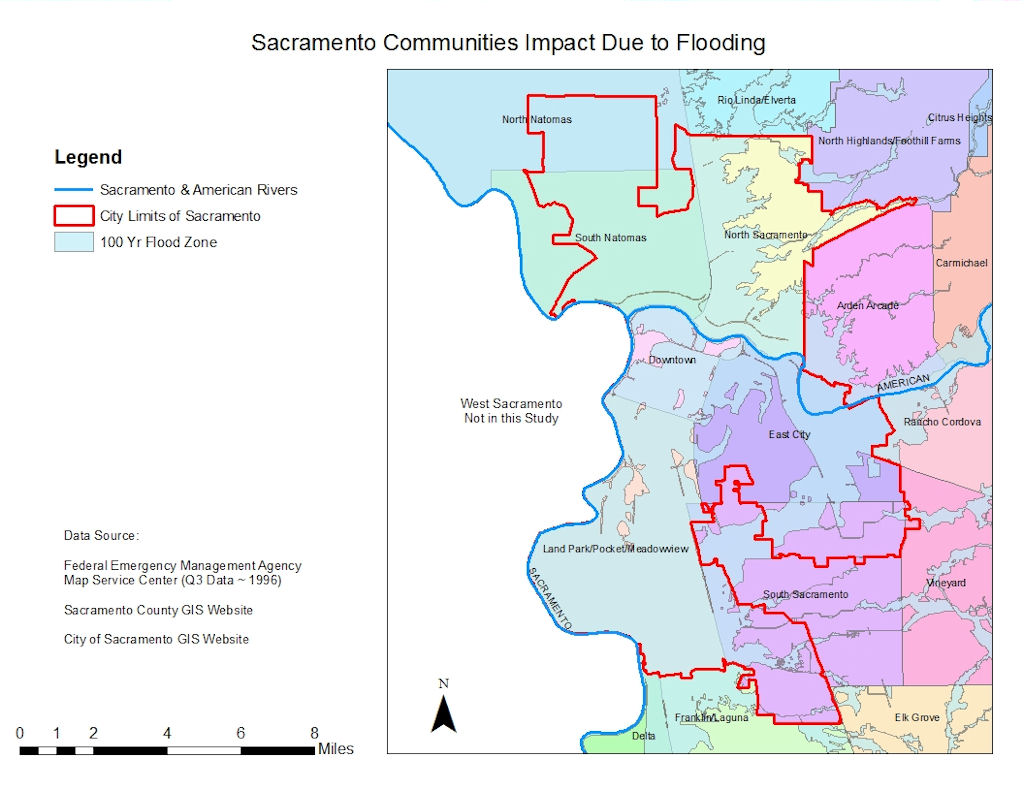 sacramento flood map