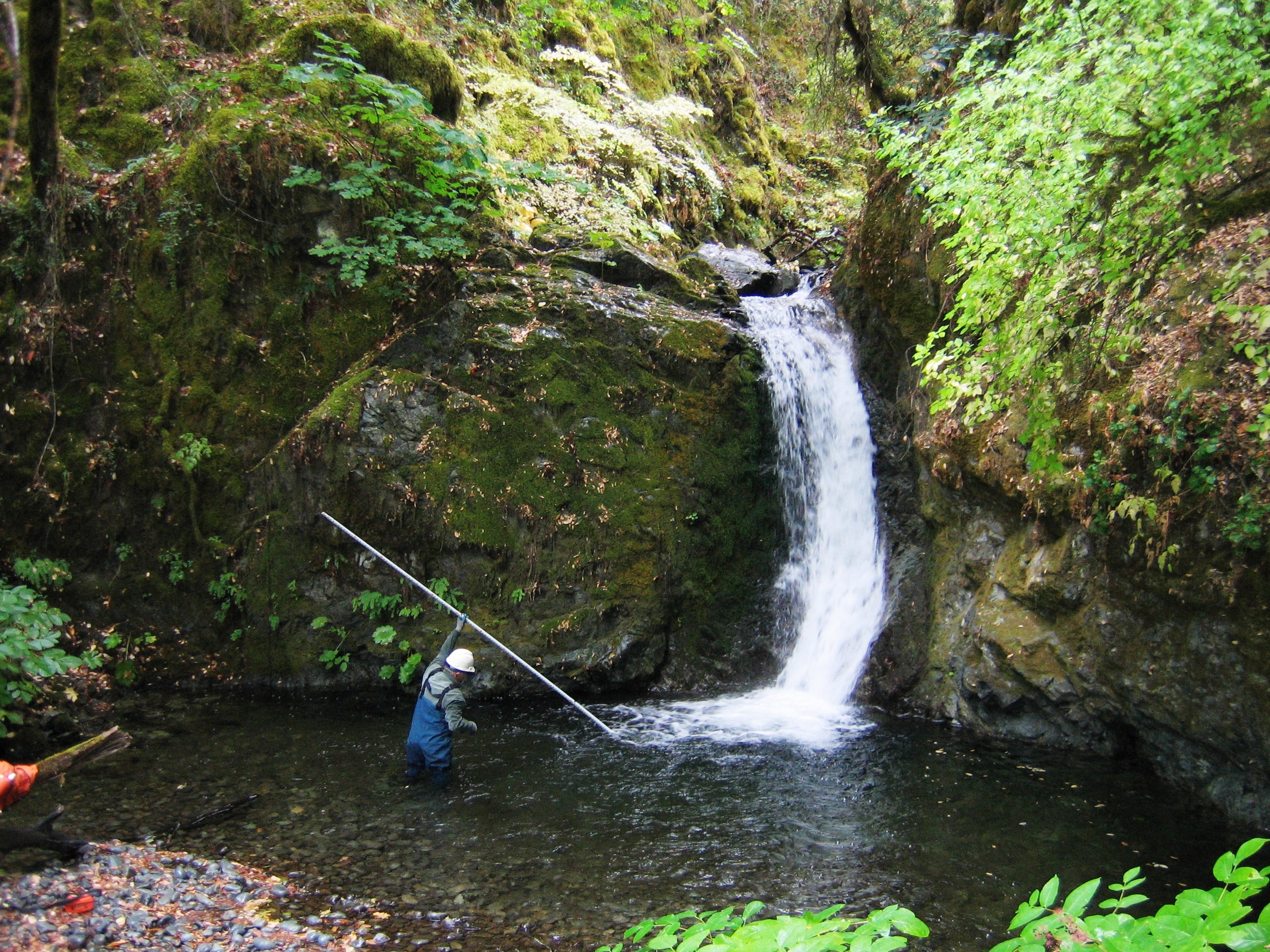 Figure 1. 14 foot waterfall on Canadian Creek, Tributary to the Trinity River in California